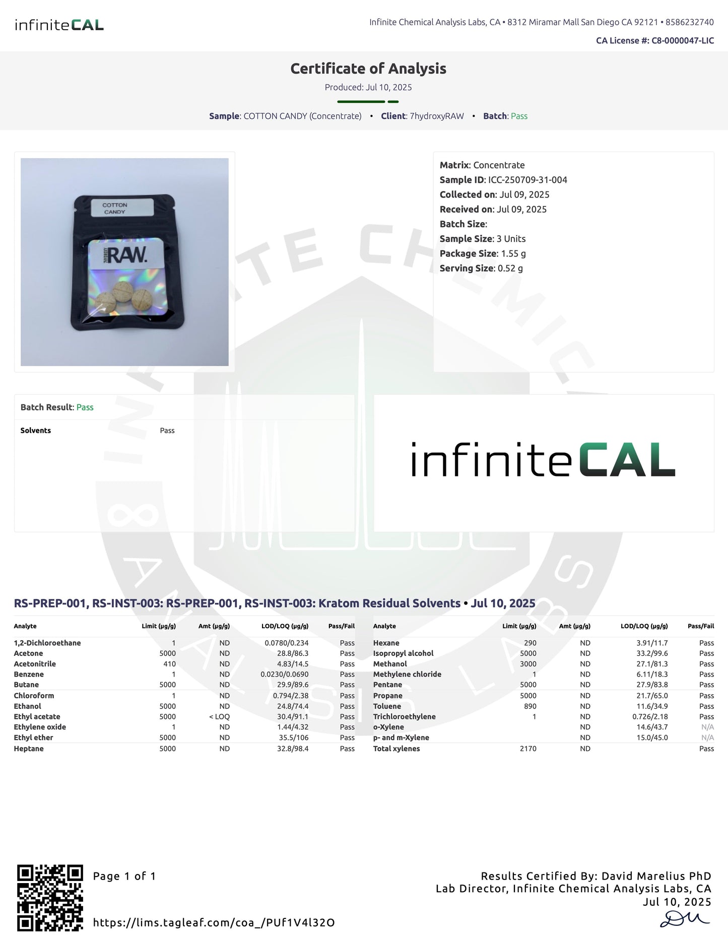 COTTON CANDY 20MG (DYE-FREE)