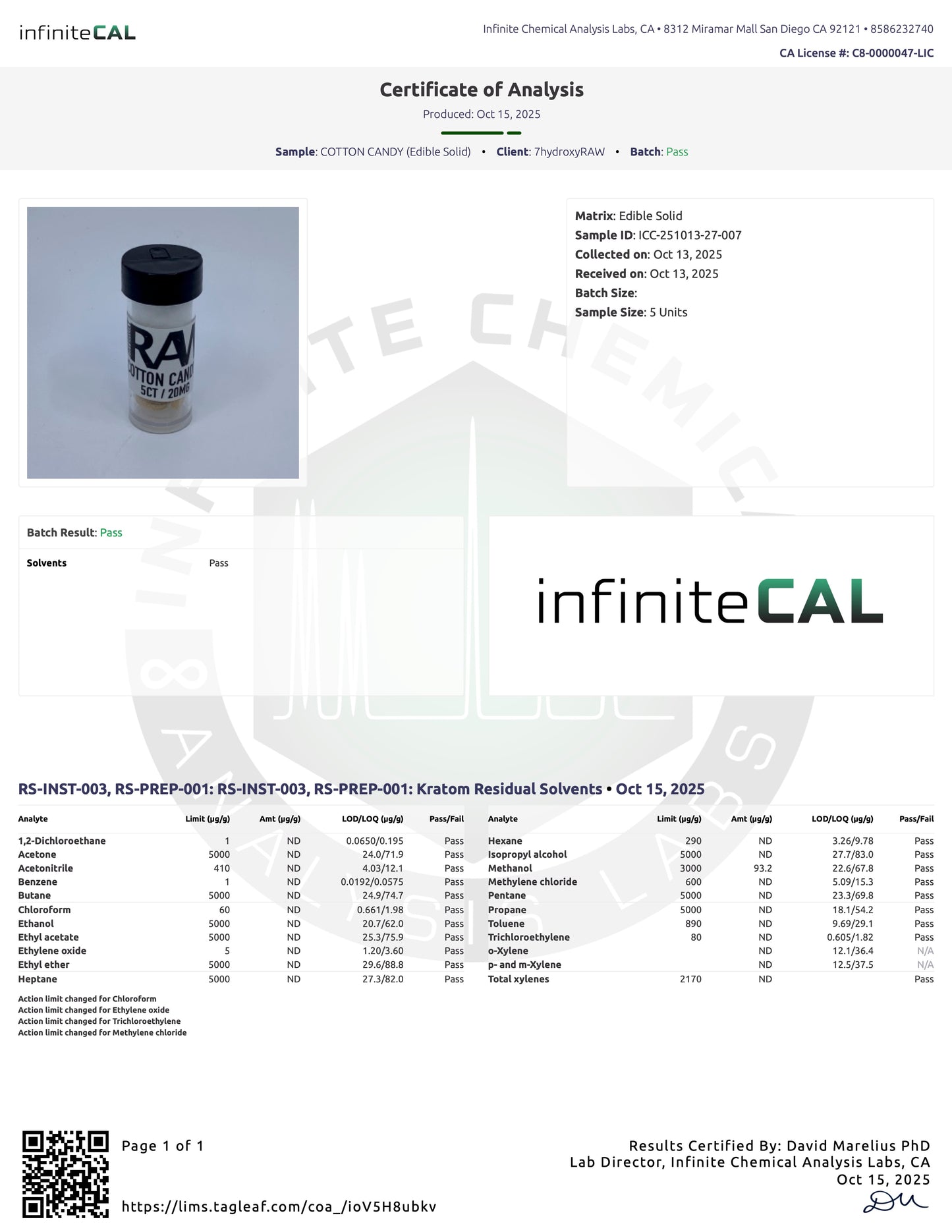 COTTON CANDY 20MG (DYE-FREE)